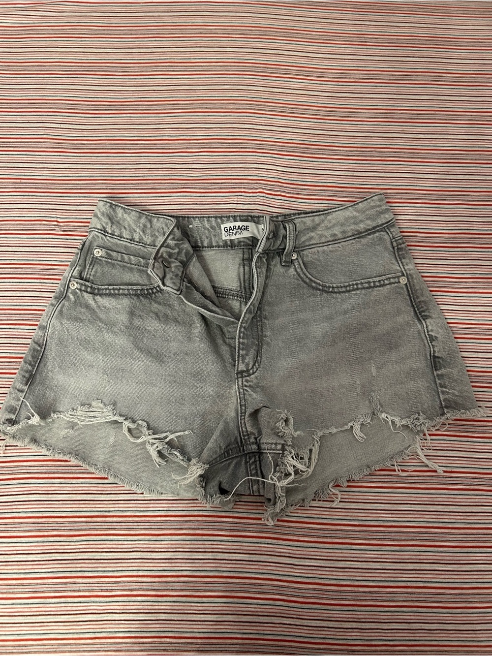 Garage Gray Distressed Denim Cutoff Shorts